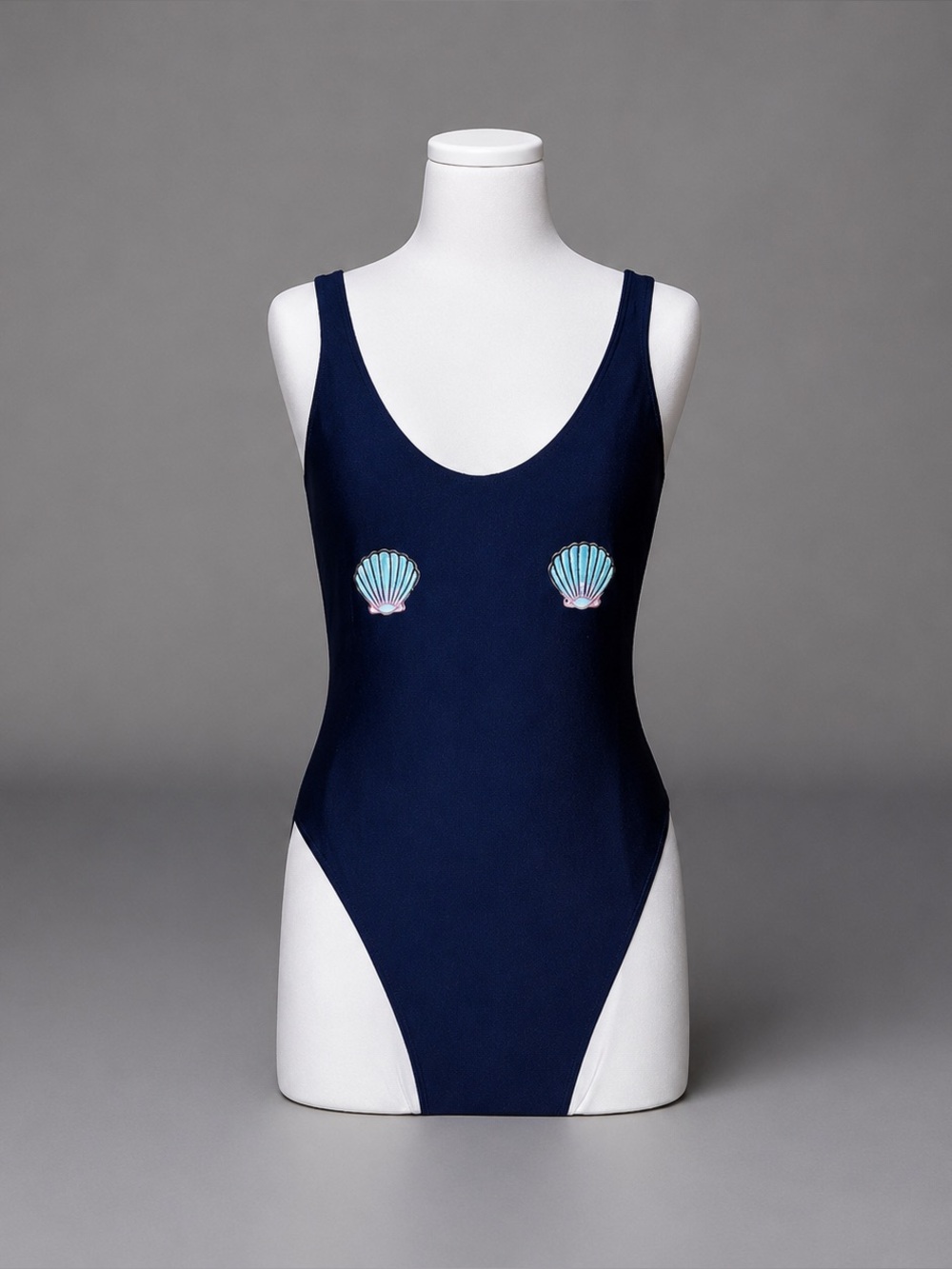 Private Party Blue M/L Sea Shell One Piece Swimsuit